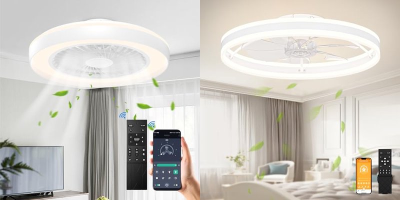 Bladeless Ceiling Fans With LED Lights and Remote Control
